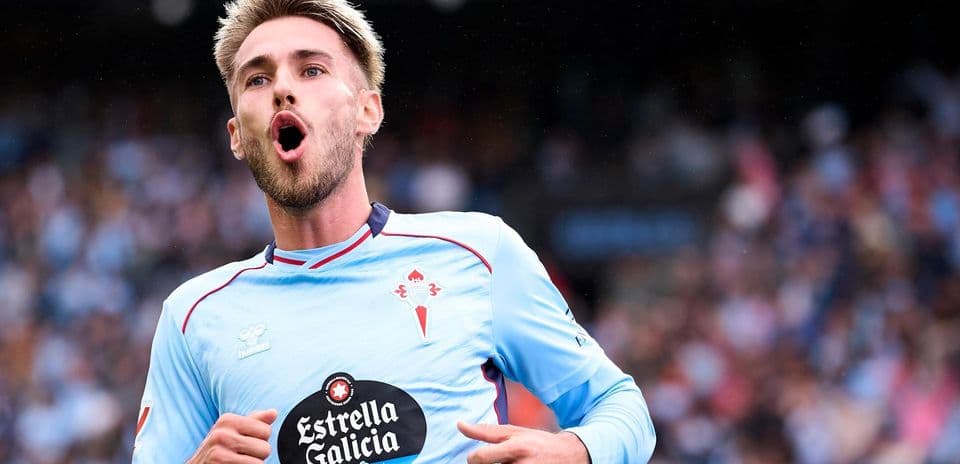 Celta Vigo player celebrating during match