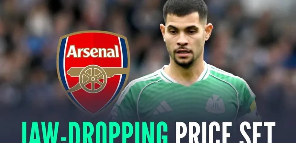 Player in green kit with Arsenal logo background