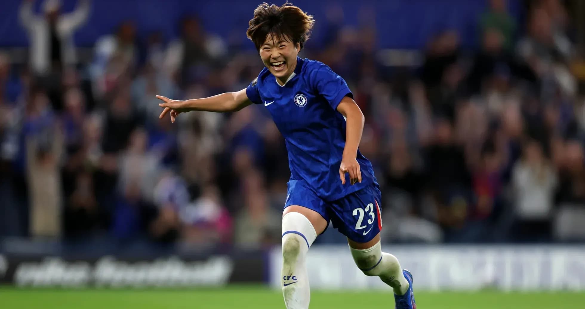 Chelsea player celebrating a goal during match