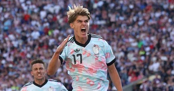 Player celebrating after scoring a goal