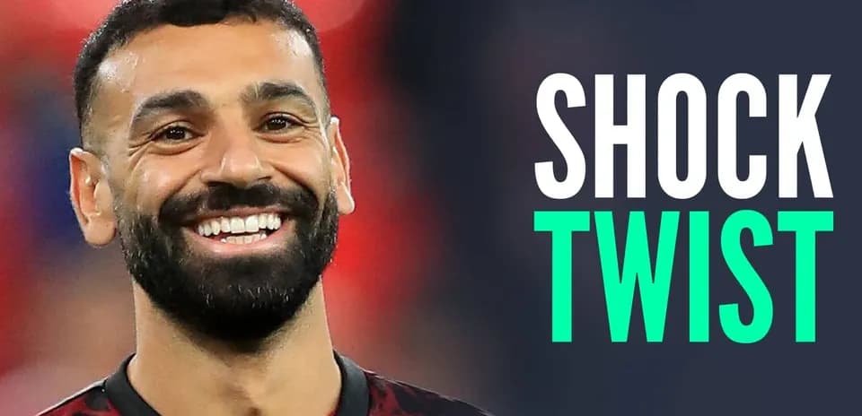 Smiling player in football kit with text overlay