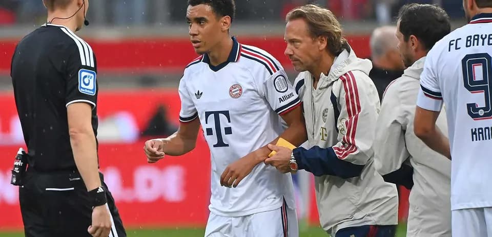 Bayern Munich player receiving attention from staff