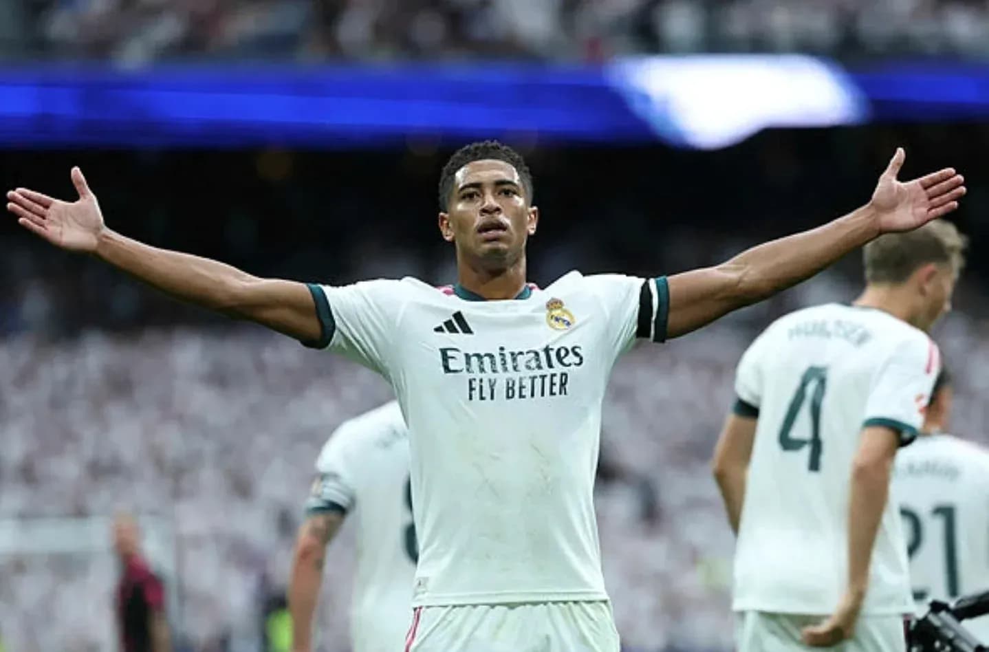 Real Madrid player celebrating during match