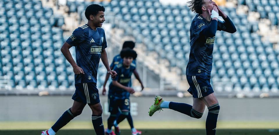 Philadelphia Union II players celebrating a goal