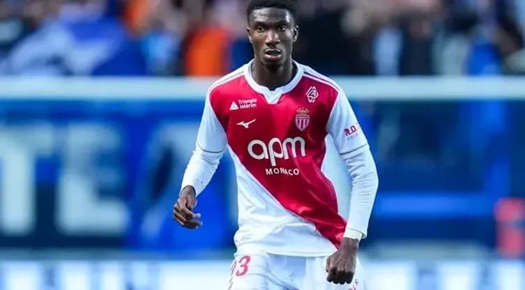 Player in AS Monaco kit during match