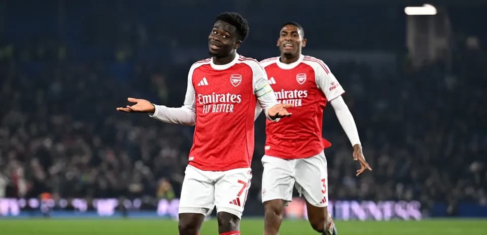 Arsenal players celebrating during Premier League match