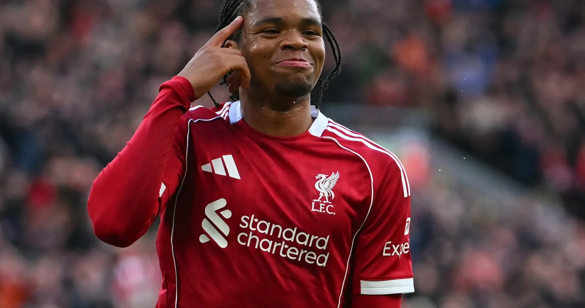 Liverpool player celebrating during Premier League match