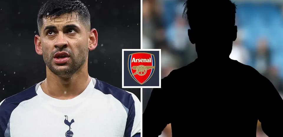 Player from Tottenham with Arsenal logo overlay