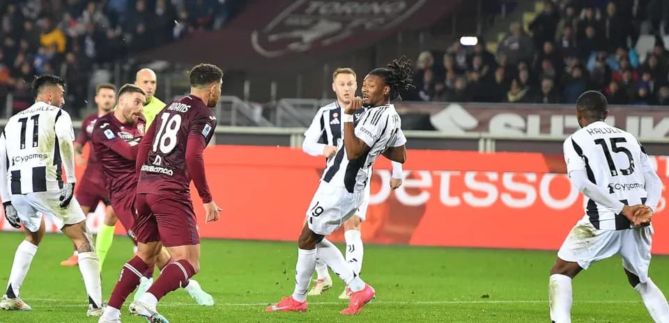 Juventus players in action against Torino
