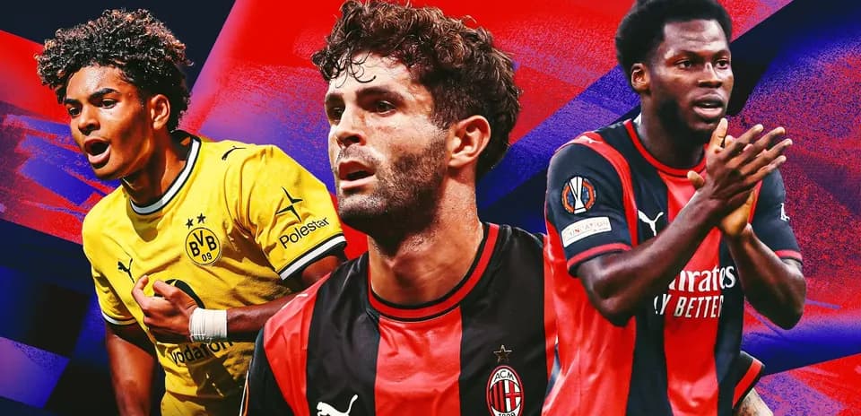 Three football players from Borussia Dortmund and AC Milan