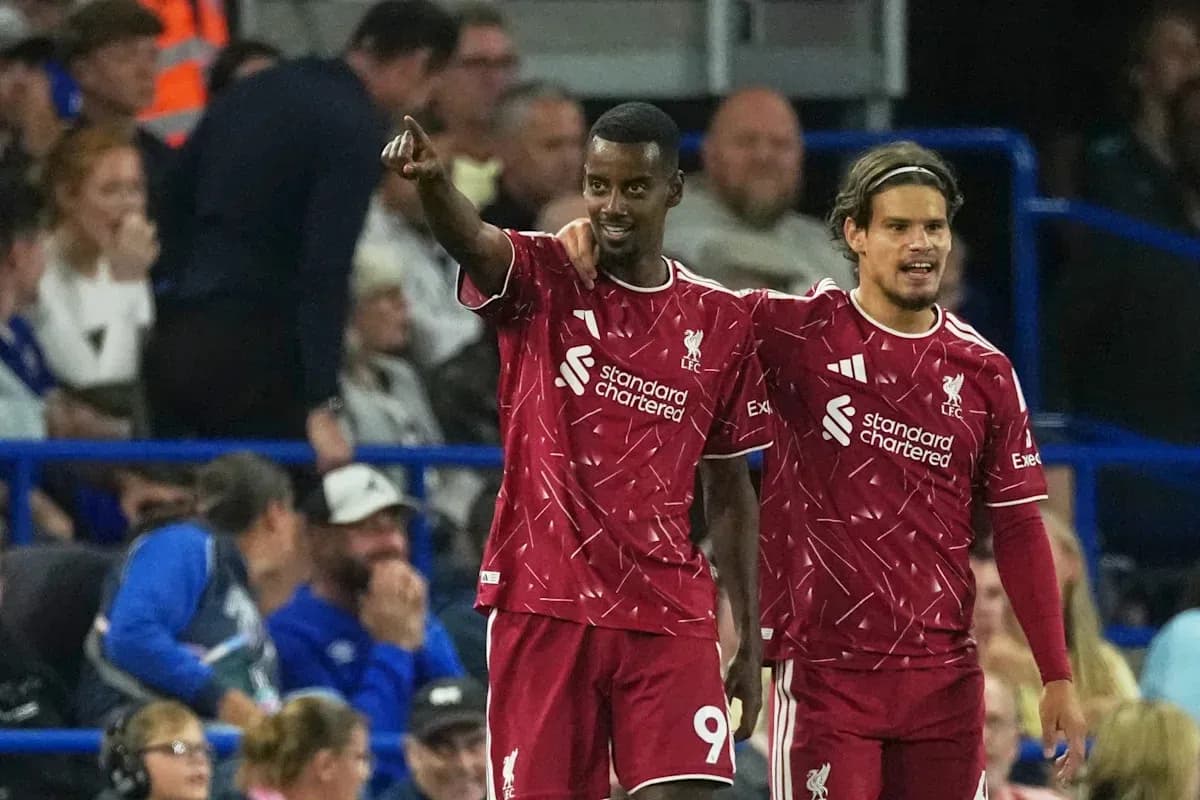 Liverpool players celebrating during a match