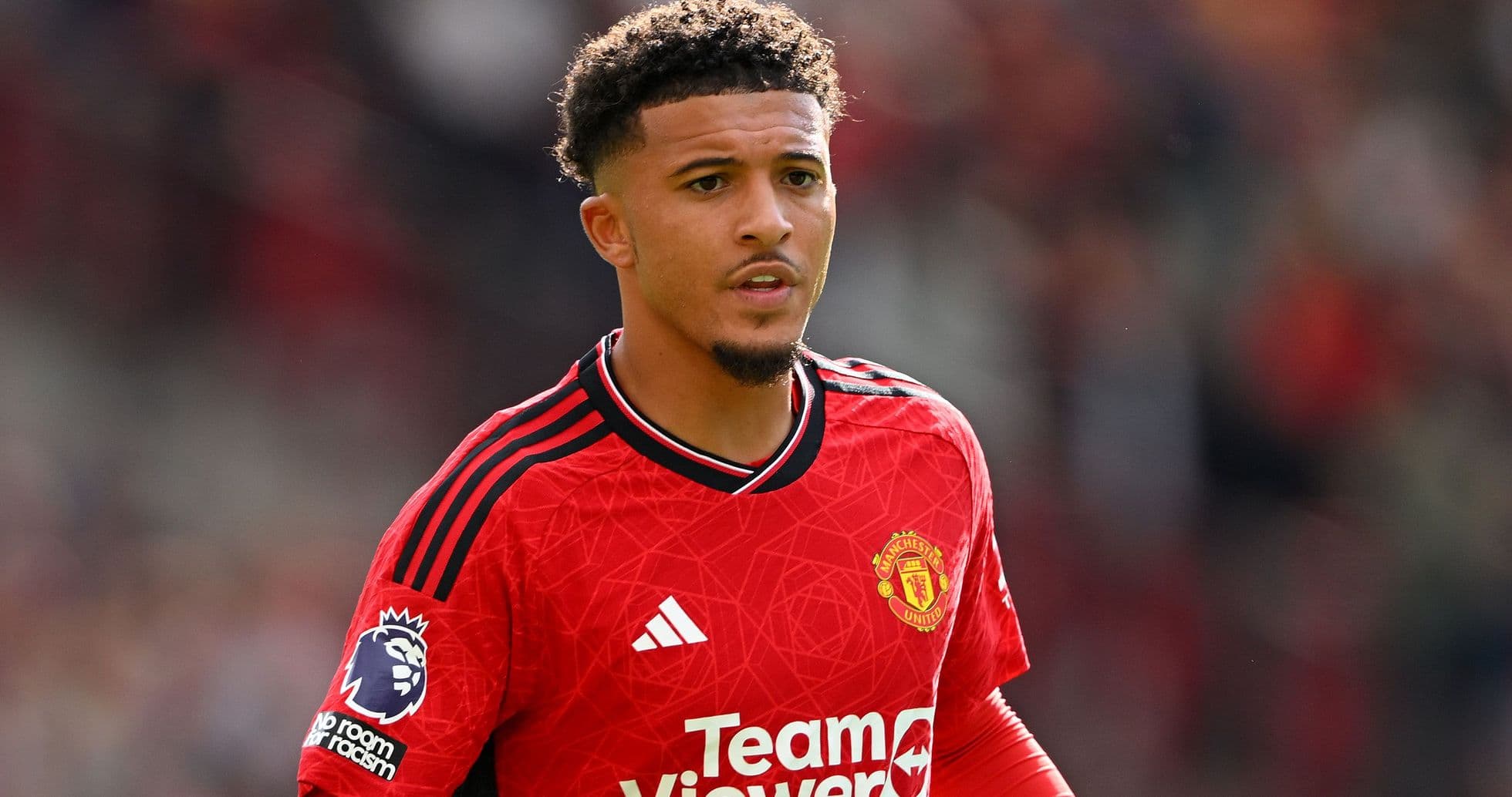 Player in Manchester United jersey during match