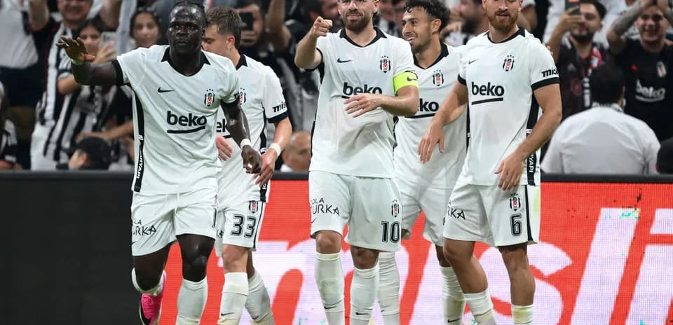 Beşiktaş players celebrating a goal Beşiktaş players celebrating a goal