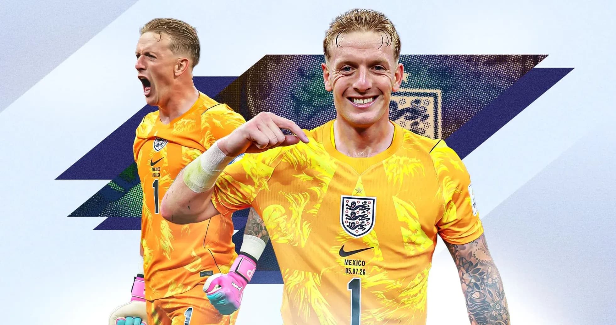 Goalkeeper celebrating in vibrant orange kit Goalkeeper celebrating in vibrant orange kit