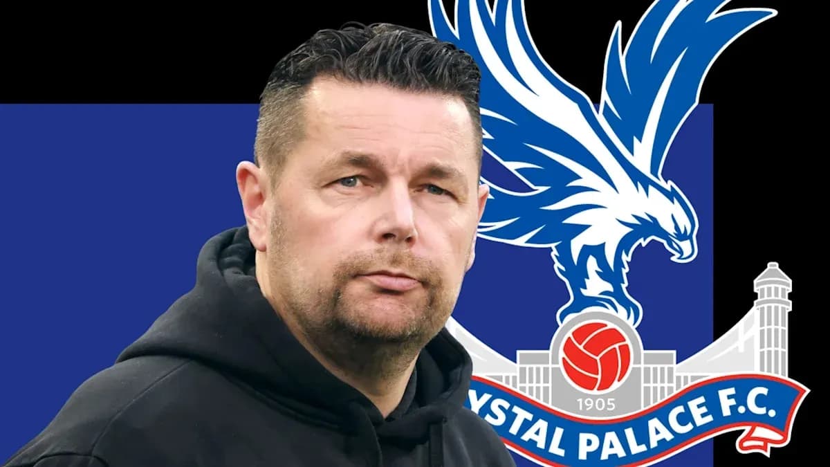 Man in hoodie with Crystal Palace FC logo background Man in hoodie with Crystal Palace FC logo background