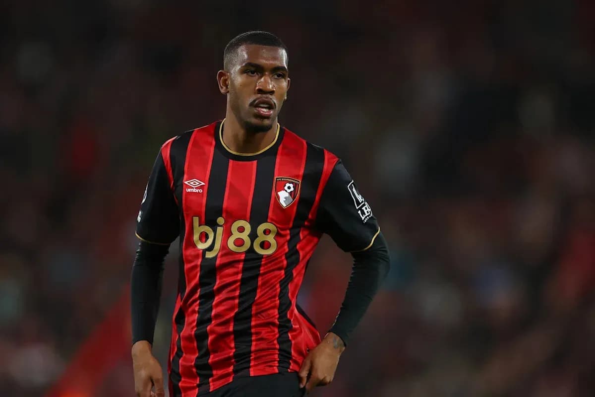 Bournemouth player in black and red striped jersey Bournemouth player in black and red striped jersey