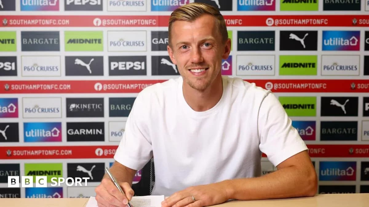 Player signing contract at Southampton FC press conference Player signing contract at Southampton FC press conference