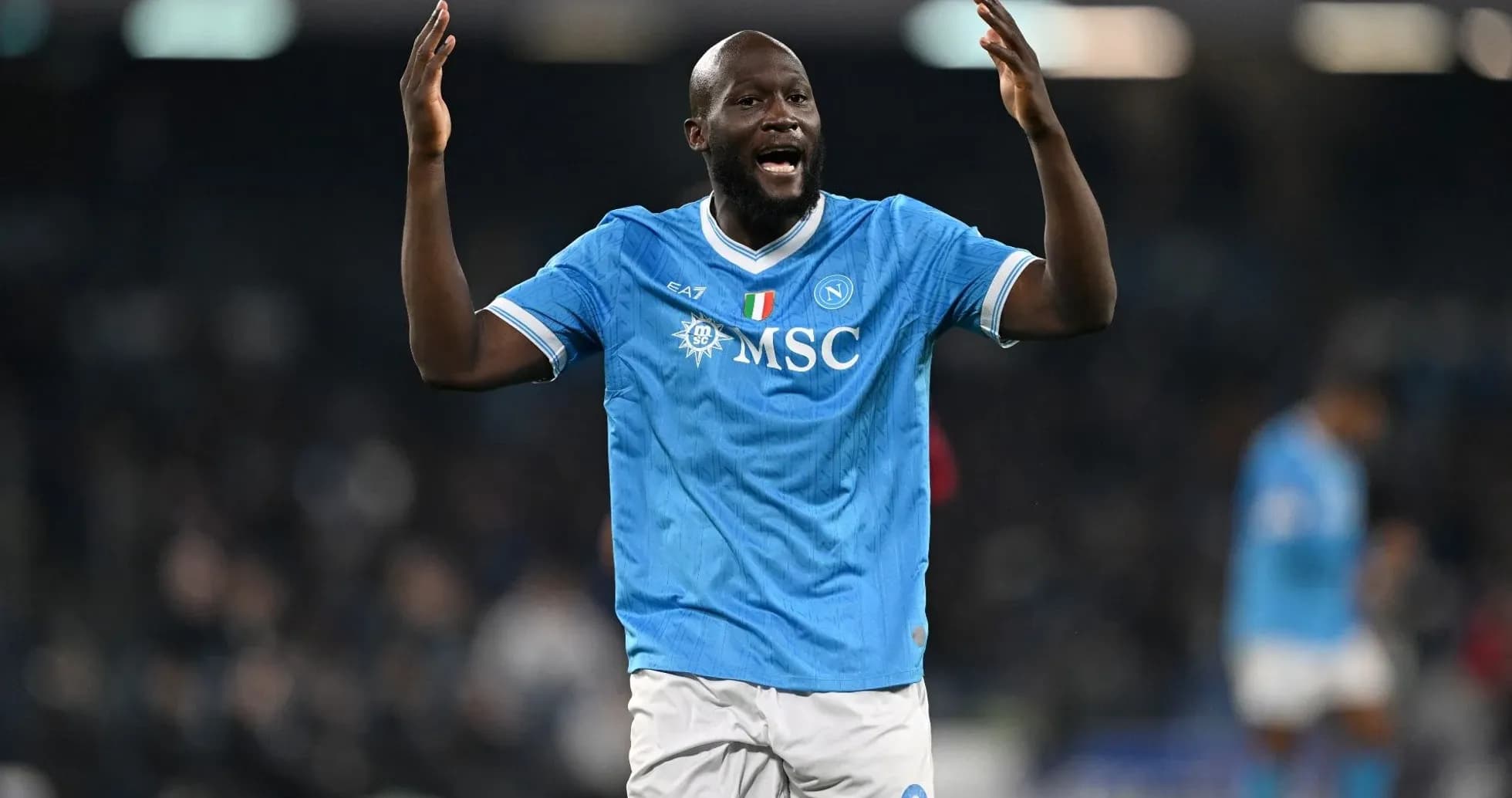 Player celebrating after scoring a goal for Napoli Player celebrating after scoring a goal for Napoli