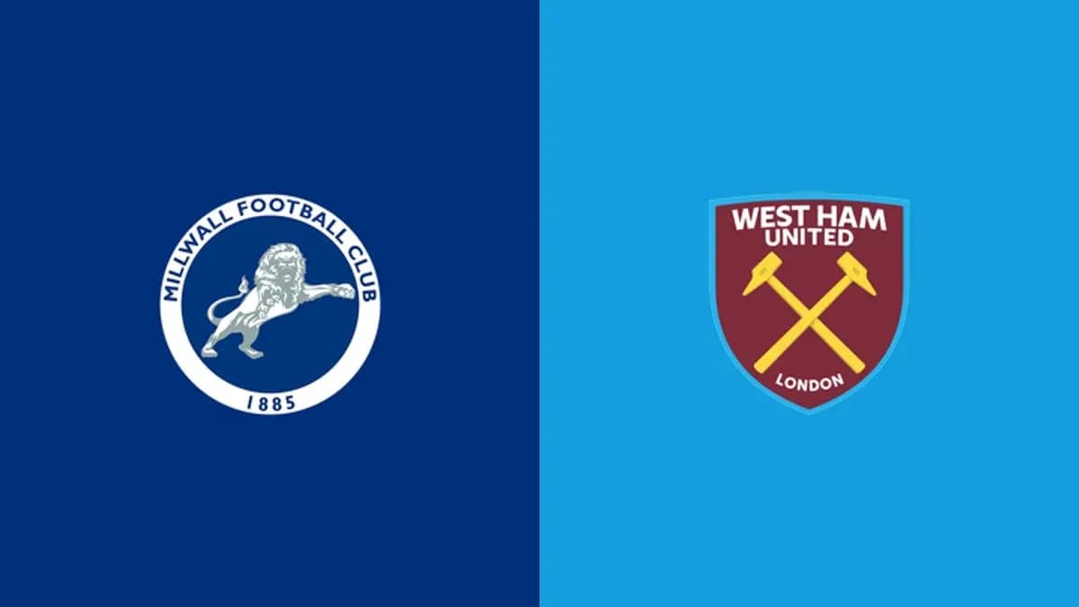 Logos of Millwall and West Ham United clubs Logos of Millwall and West Ham United clubs