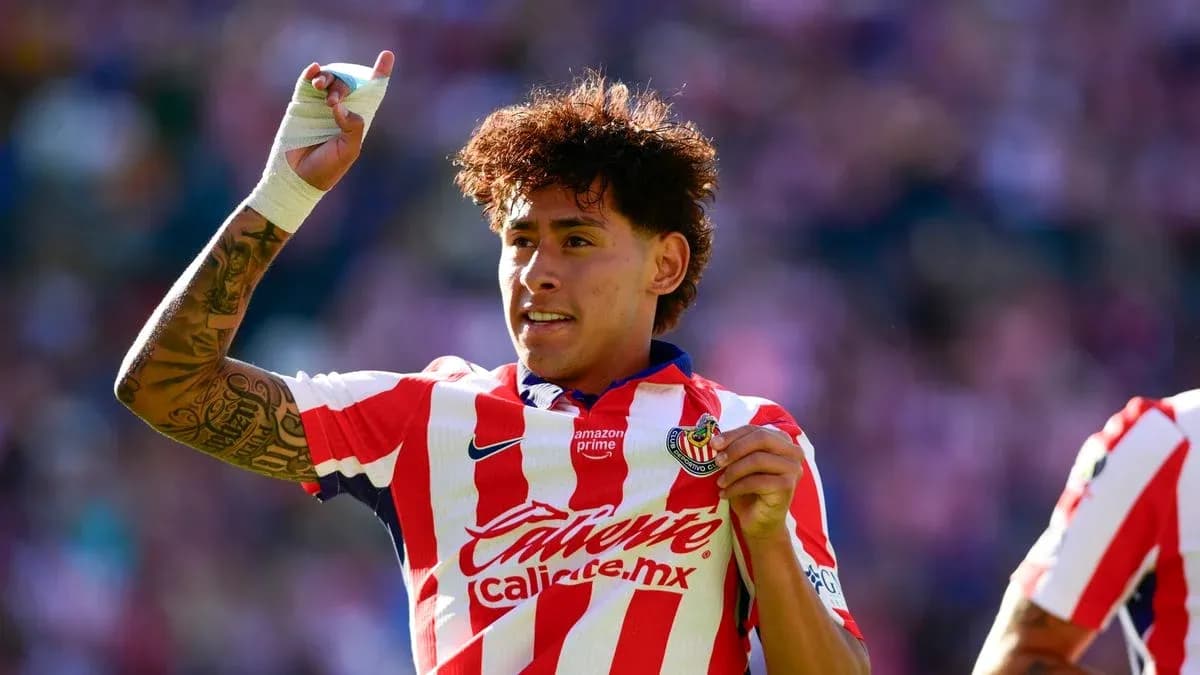 Chivas player celebrating during Liga MX match Chivas player celebrating during Liga MX match