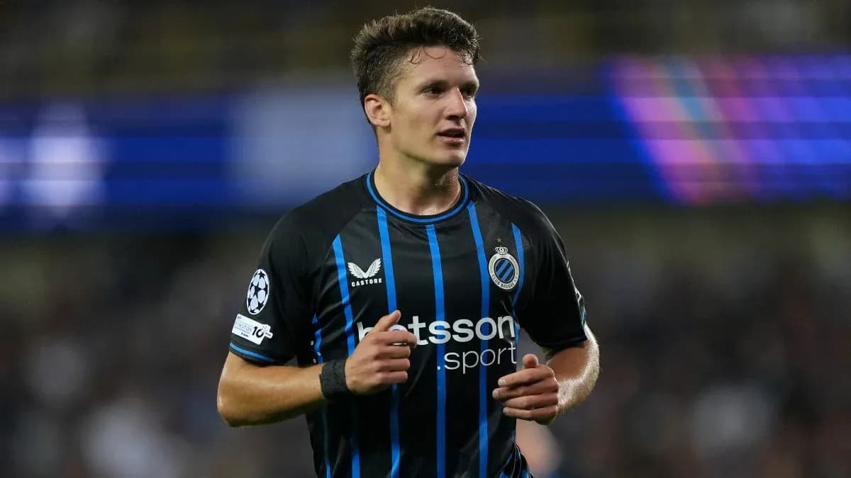 Player wearing Club Brugge jersey during match Player wearing Club Brugge jersey during match