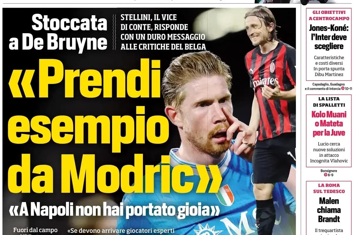 De Bruyne featured in sports headline with Modric De Bruyne featured in sports headline with Modric