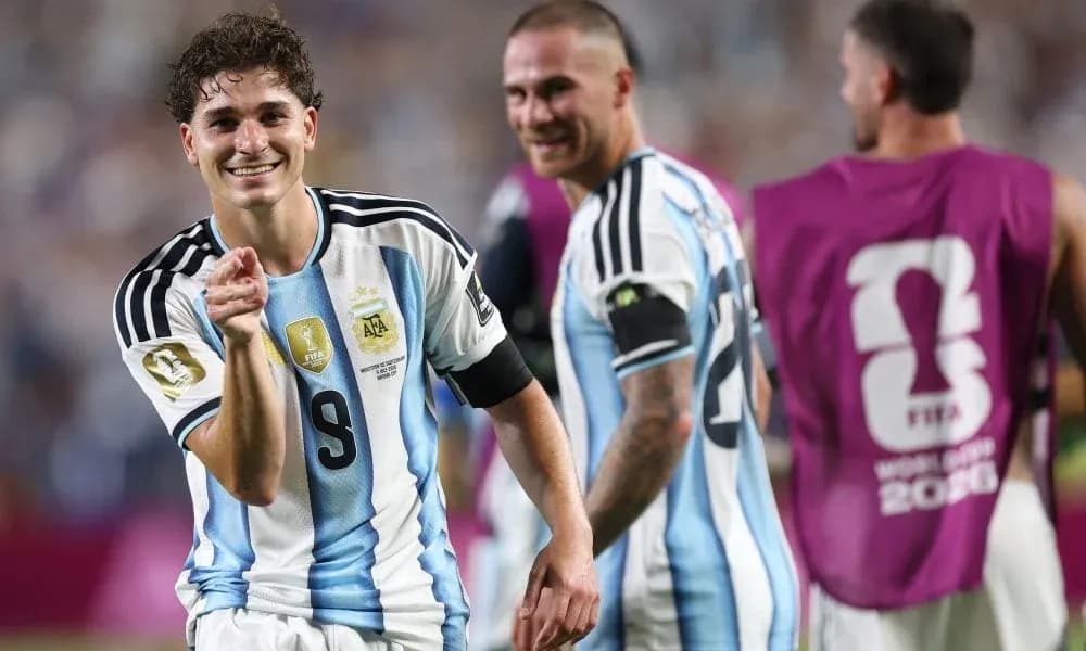 Argentinian player celebrating with teammates after match Argentinian player celebrating with teammates after match