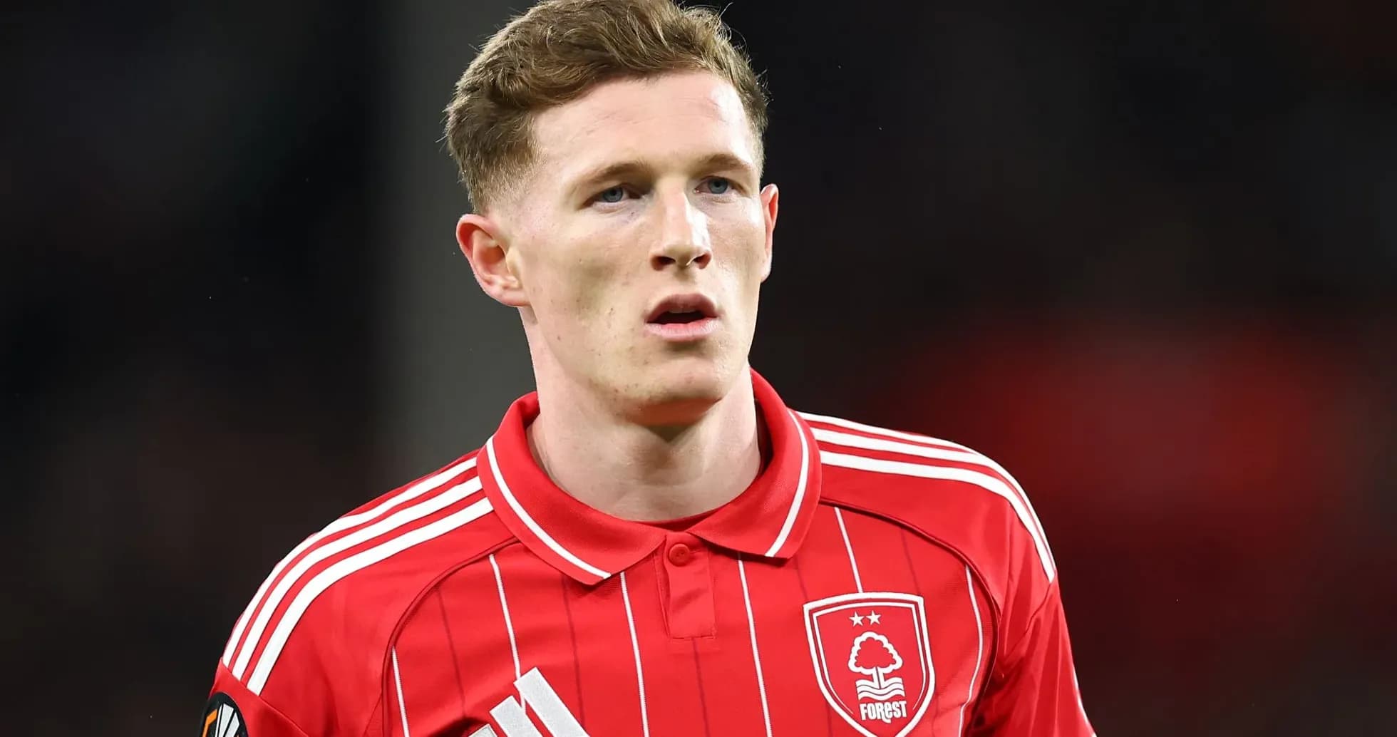 Player wearing Nottingham Forest jersey during match Player wearing Nottingham Forest jersey during match