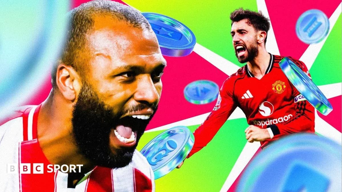 Two players celebrating during a vibrant graphic design Two players celebrating during a vibrant graphic design