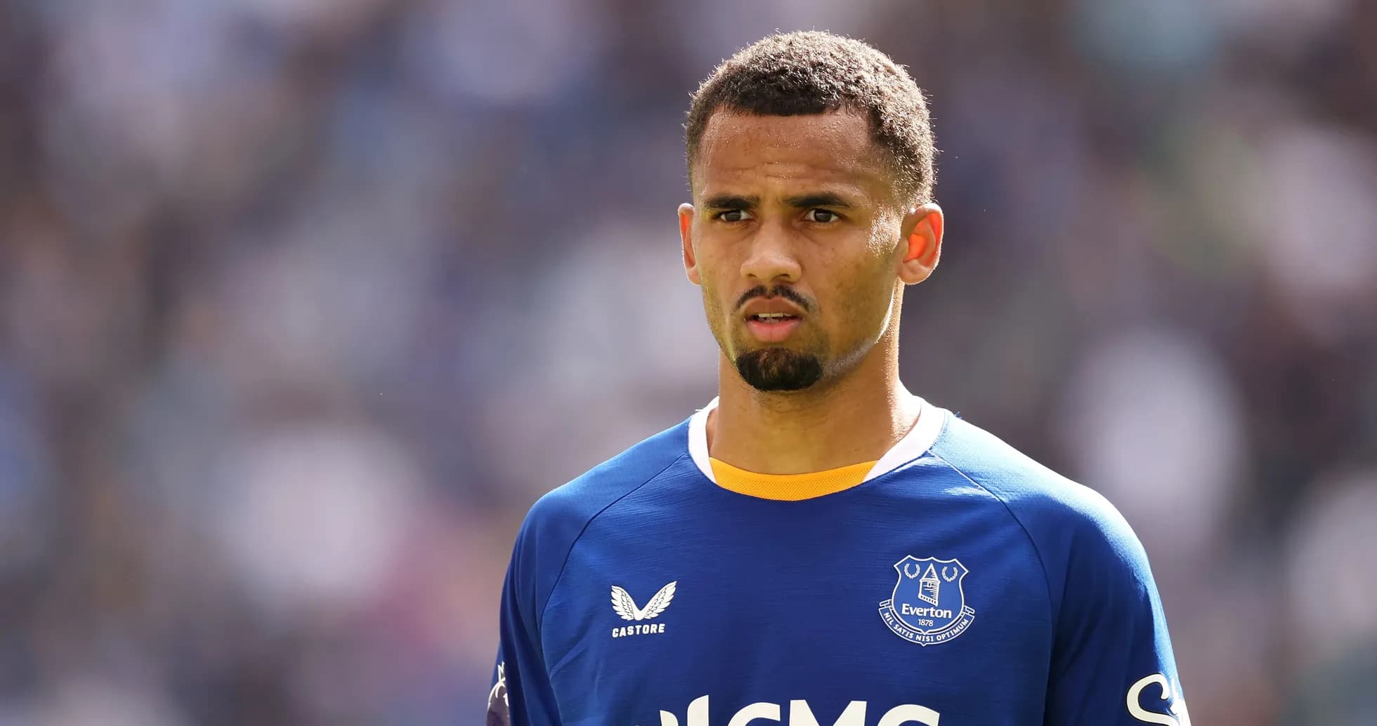 Player in Everton kit during match warm-up Player in Everton kit during match warm-up