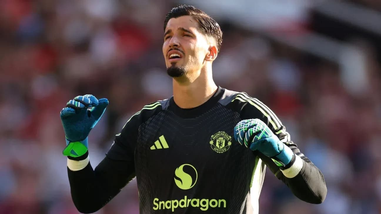 Goalkeeper celebrating during a match for Manchester United Goalkeeper celebrating during a match for Manchester United