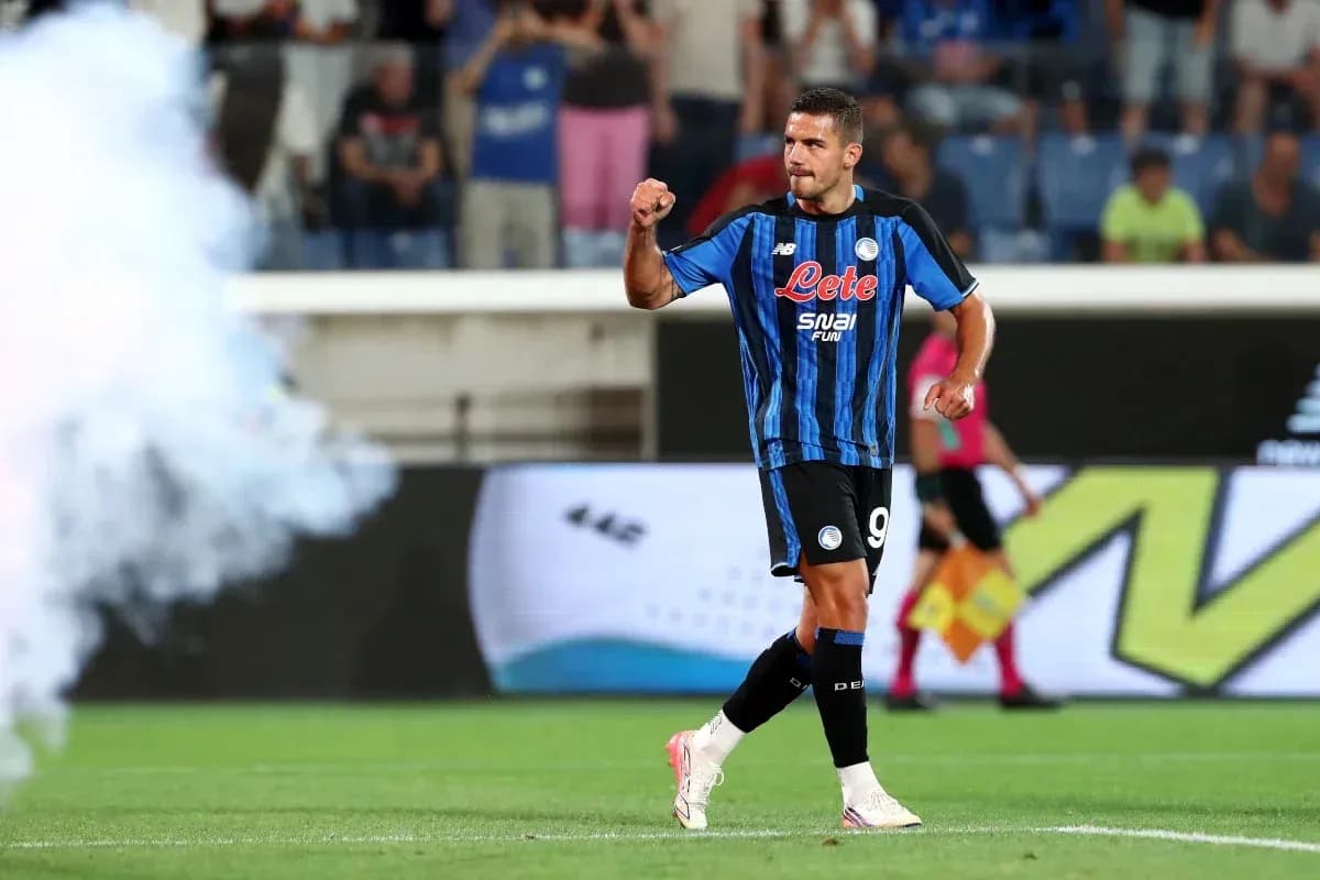 Atalanta player celebrating a goal Atalanta player celebrating a goal