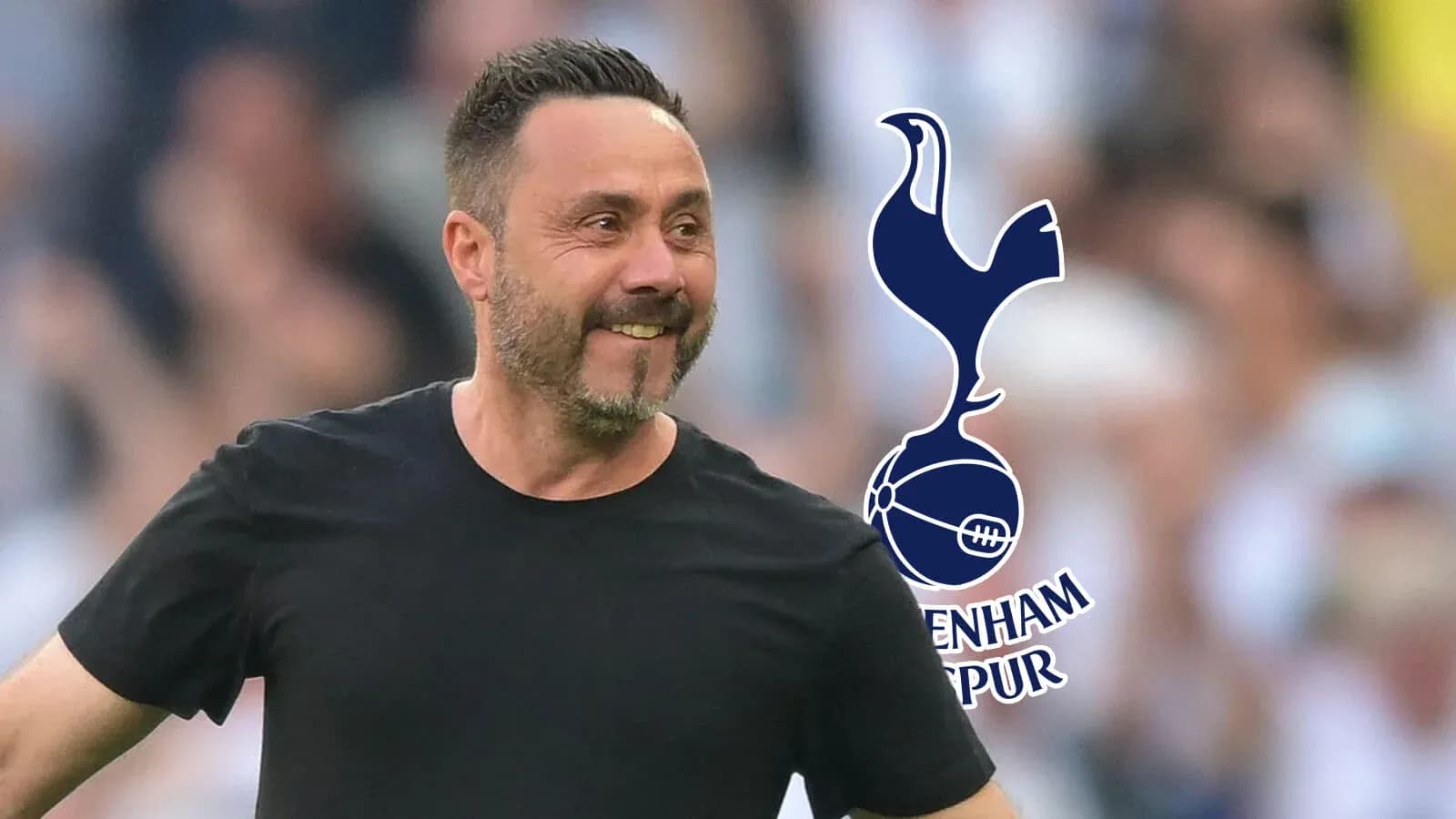 Manager celebrating during match with Tottenham Hotspur logo Manager celebrating during match with Tottenham Hotspur logo