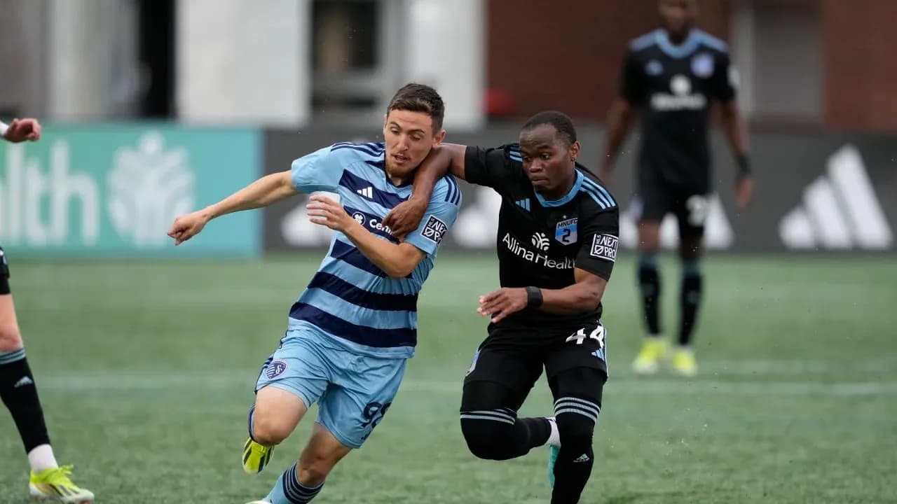 Players competing for the ball in MLS Next Pro Players competing for the ball in MLS Next Pro