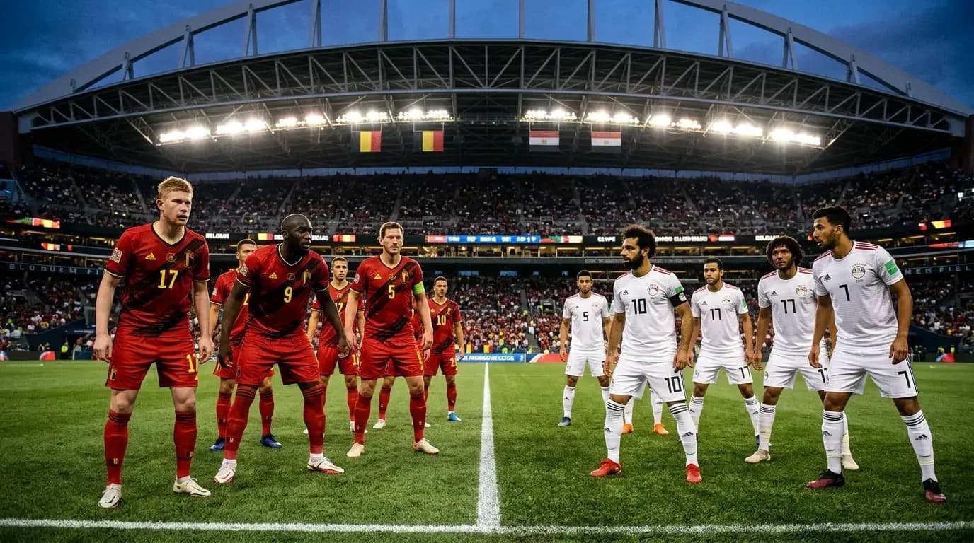 Belgium and Egypt players preparing for match Belgium and Egypt players preparing for match