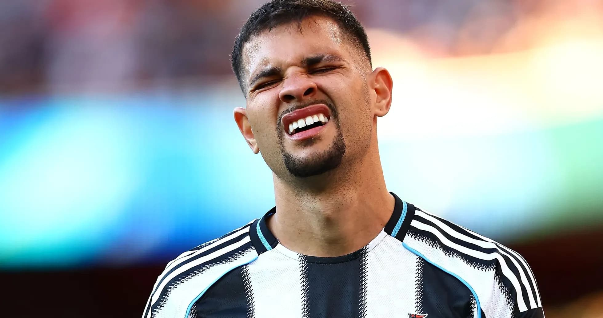 Player showing frustration on the field during match Player showing frustration on the field during match