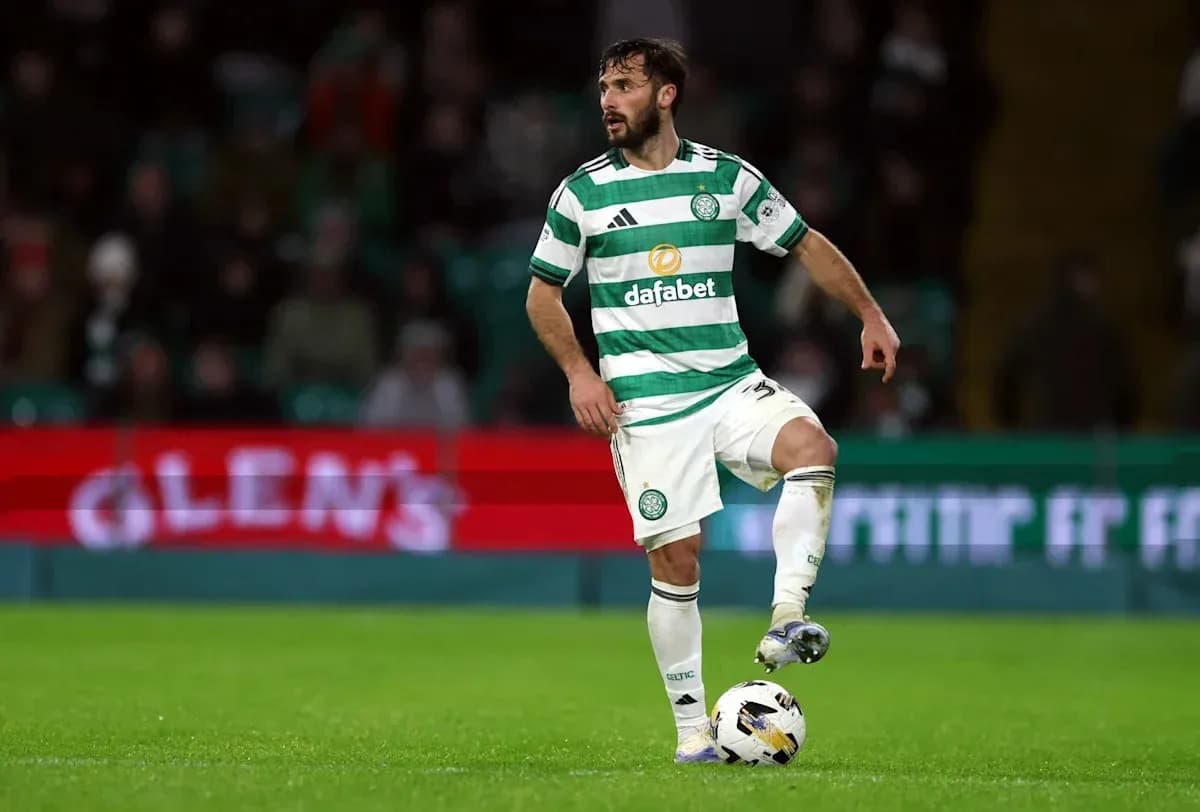 Celtic player controlling ball on the pitch Celtic player controlling ball on the pitch