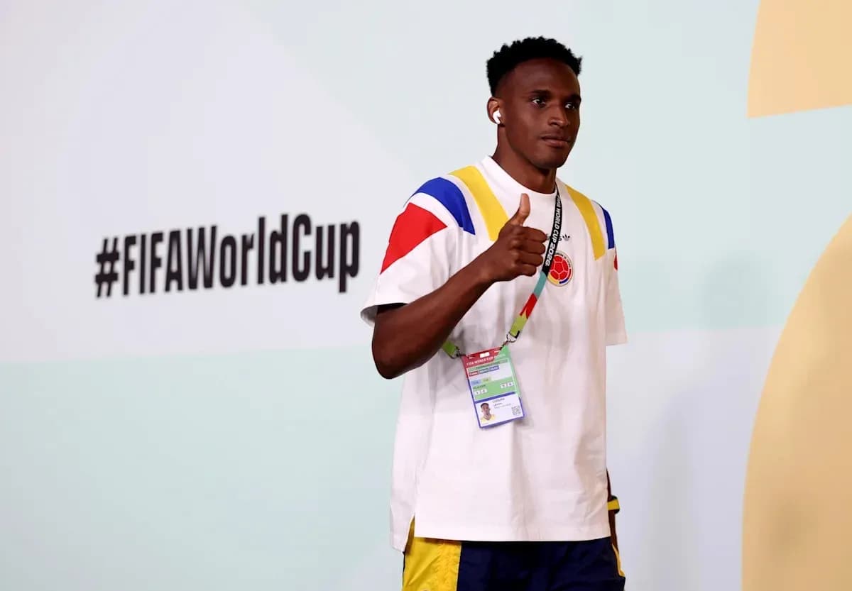 Player giving thumbs up at FIFA World Cup event Player giving thumbs up at FIFA World Cup event