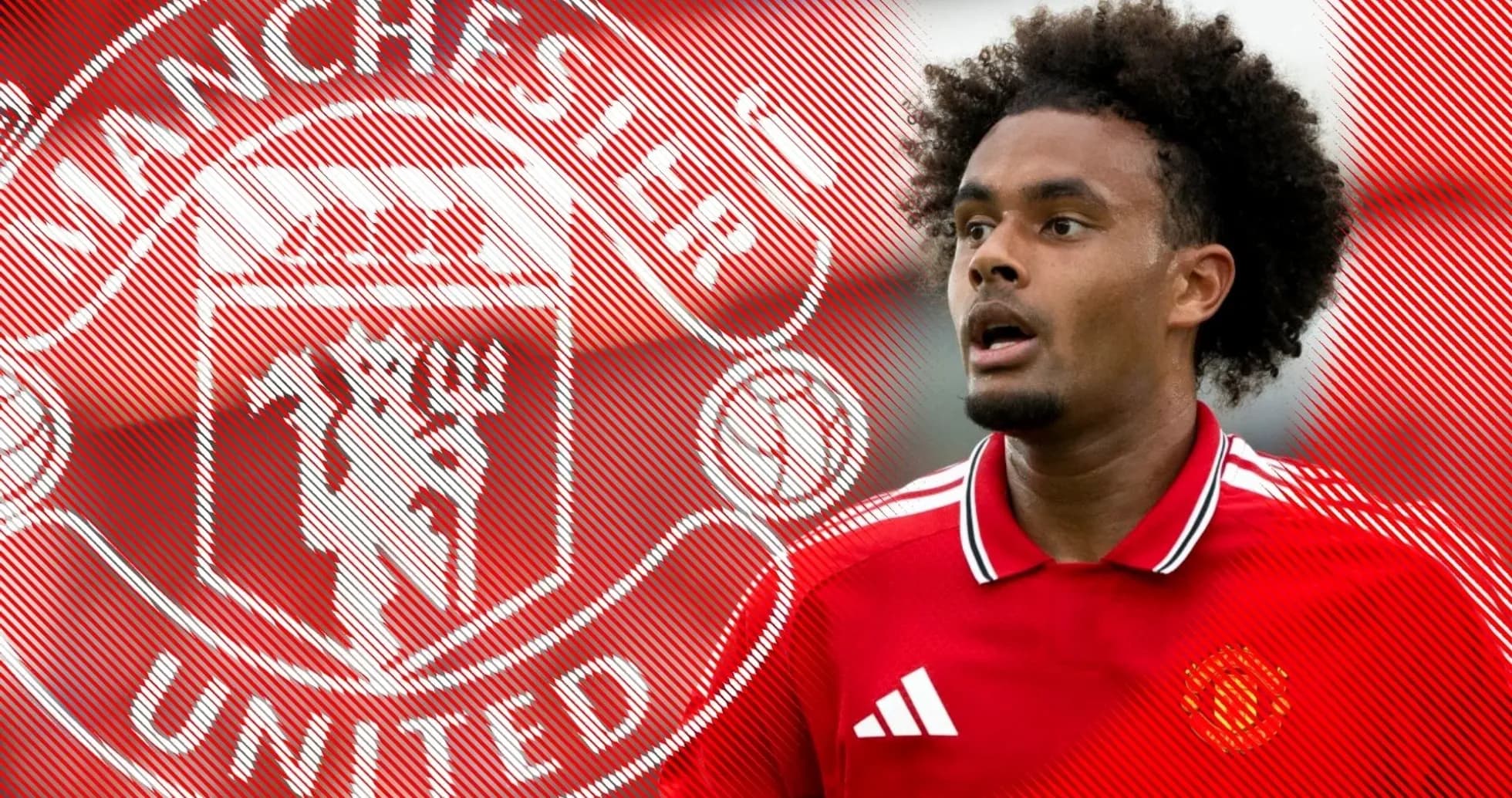 Player in Manchester United kit with club logo Player in Manchester United kit with club logo