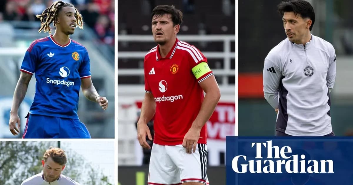 Four Manchester United players in training and match attire Four Manchester United players in training and match attire