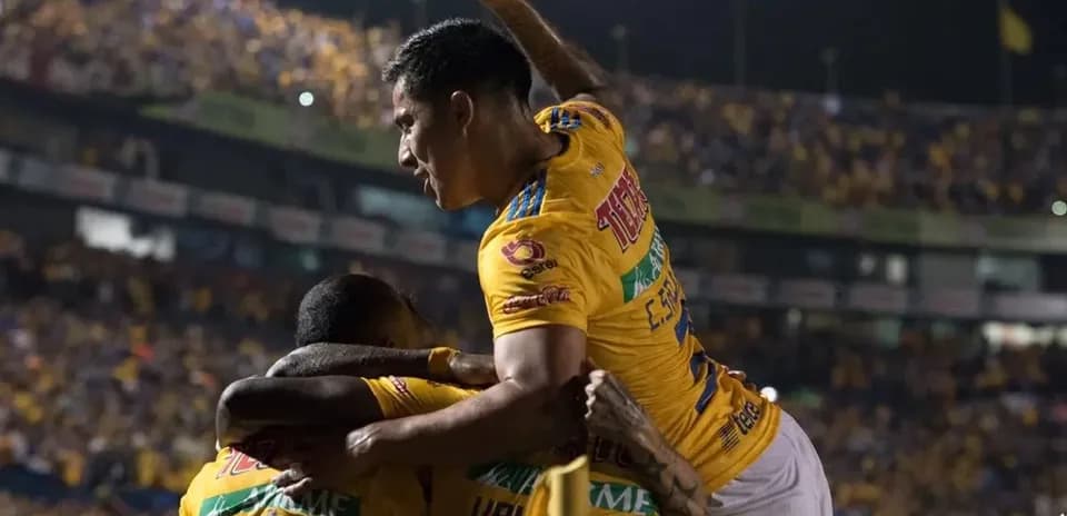 Tigres UANL players celebrating a goal Tigres UANL players celebrating a goal