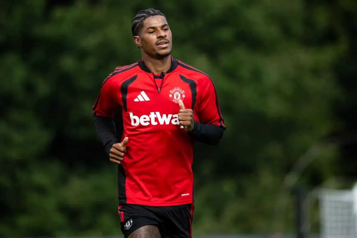 Player jogging during Manchester United training session Player jogging during Manchester United training session