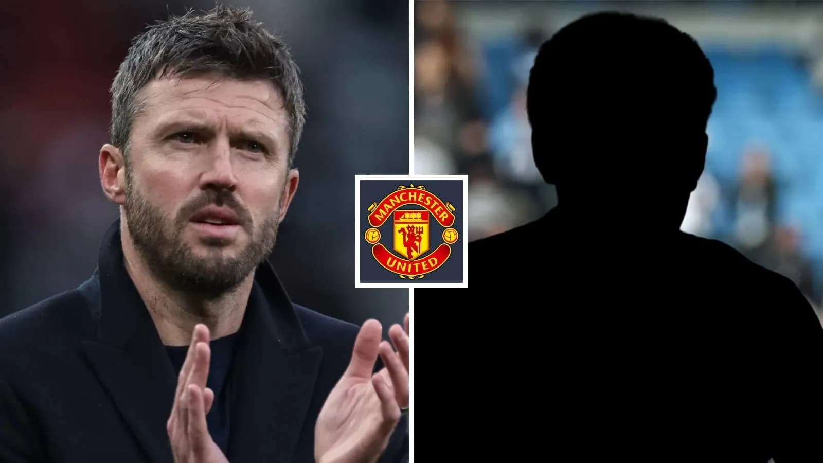 Manager and silhouette with Manchester United logo Manager and silhouette with Manchester United logo
