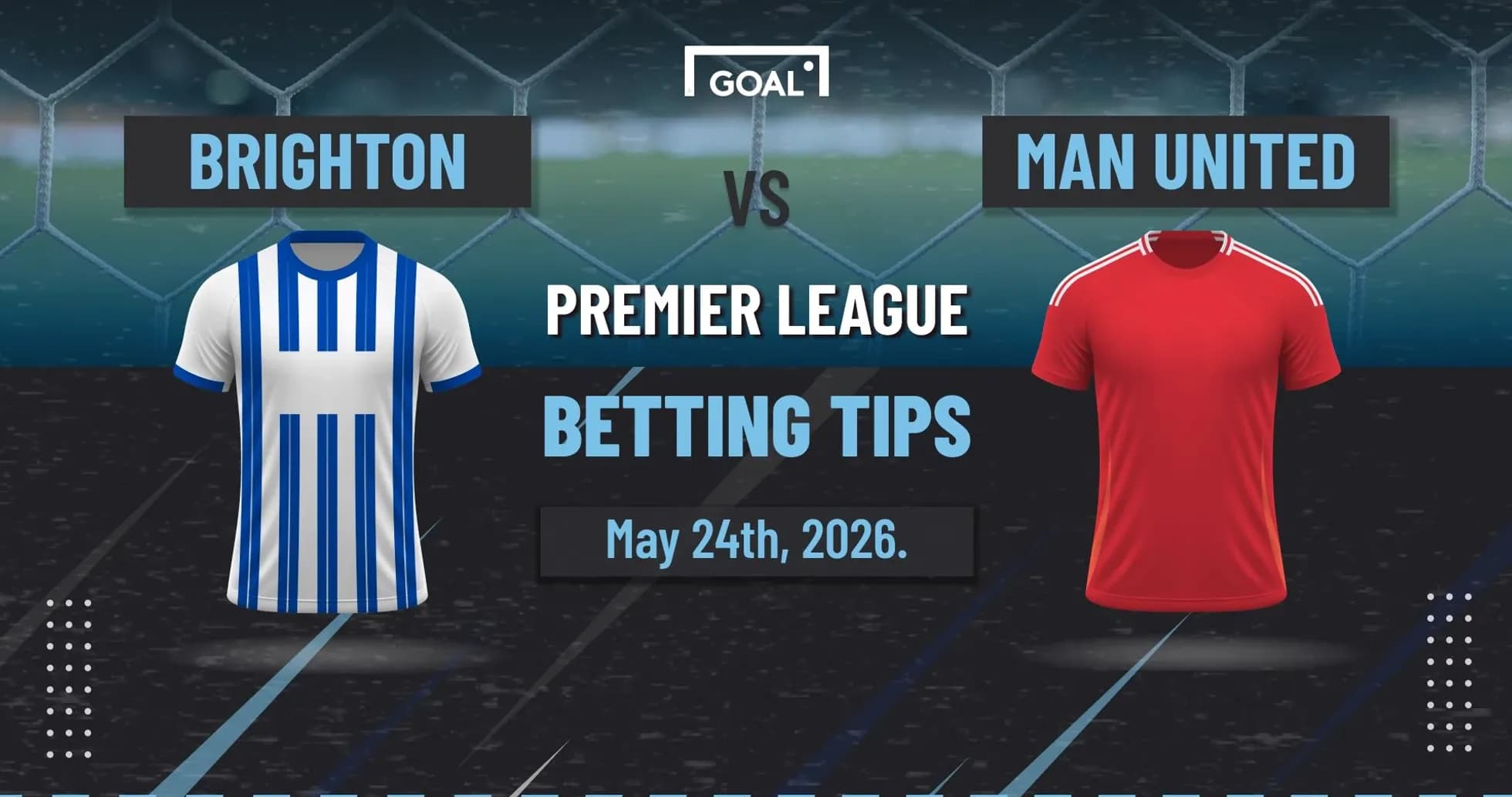 Brighton and Manchester United jerseys for Premier League match Brighton and Manchester United jerseys for Premier League match