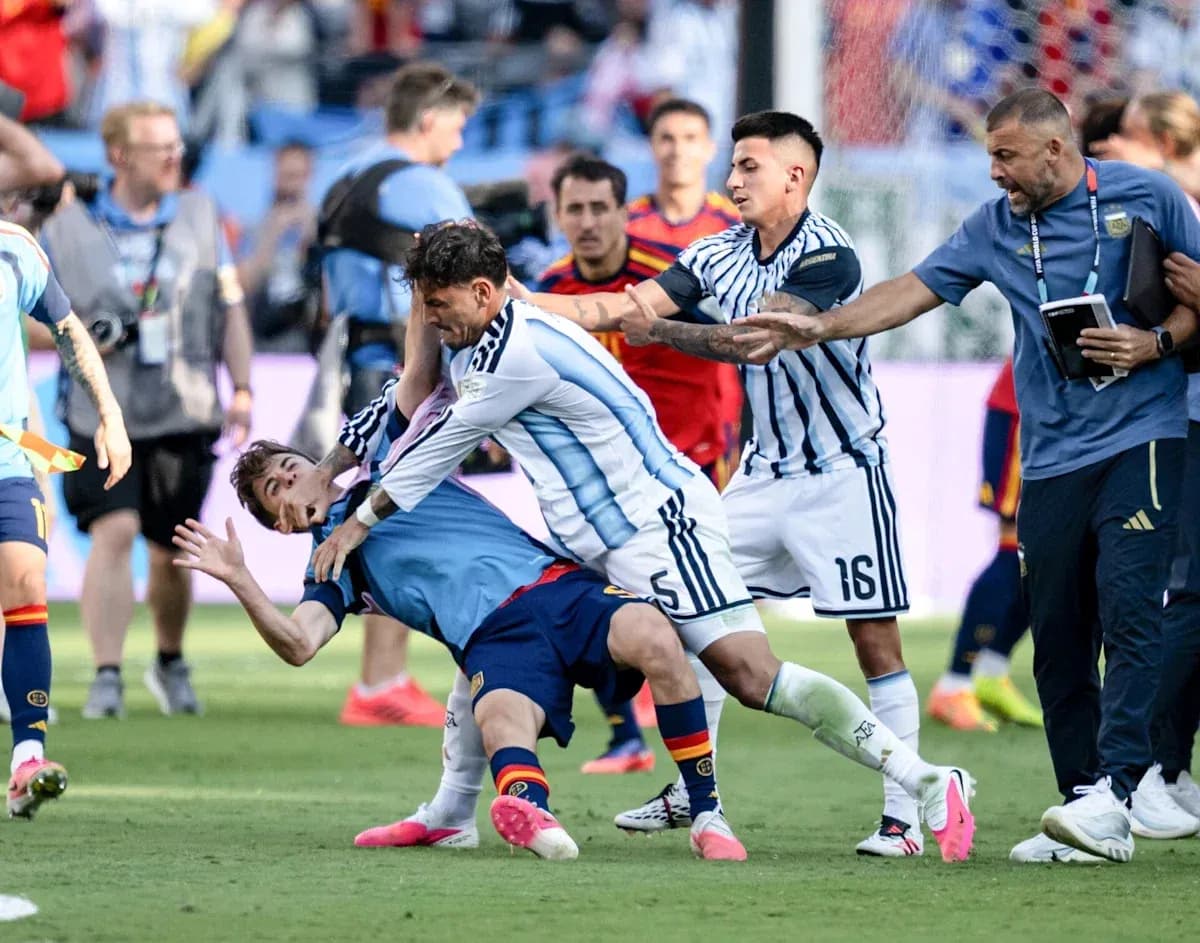 Players involved in altercation during match Players involved in altercation during match