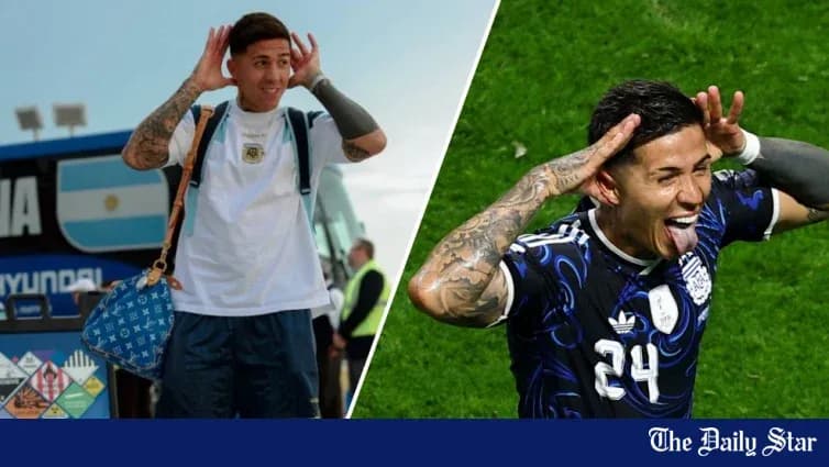 Player celebrating a goal and arriving at team bus Player celebrating a goal and arriving at team bus