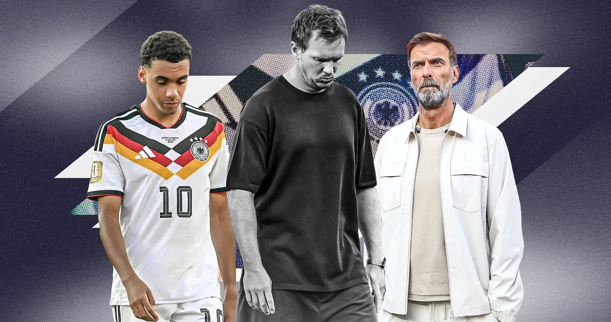 Three individuals in sports attire and casual clothing Three individuals in sports attire and casual clothing