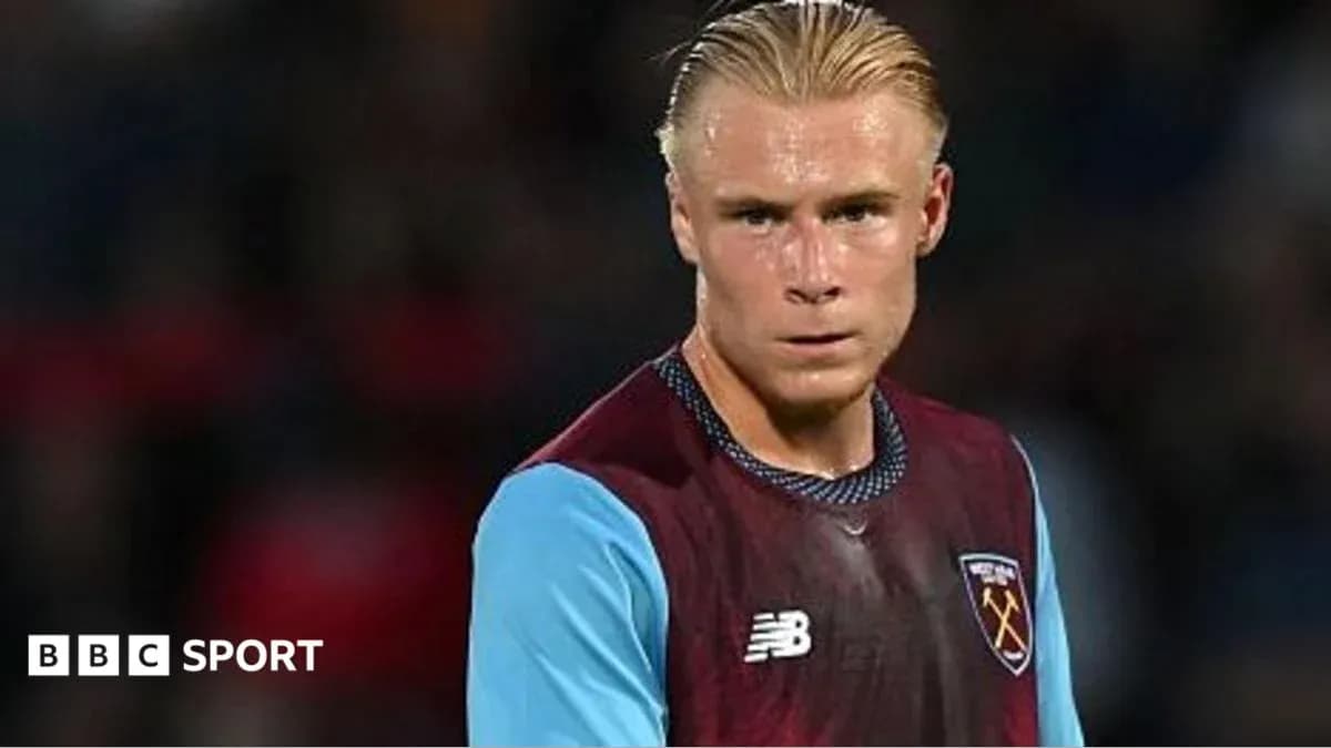 Player in West Ham United kit during match Player in West Ham United kit during match