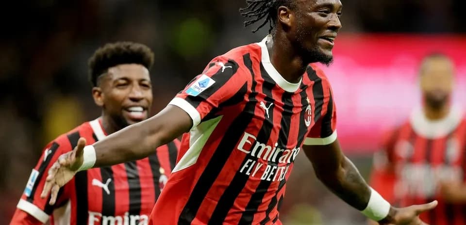 AC Milan player celebrating a goal AC Milan player celebrating a goal