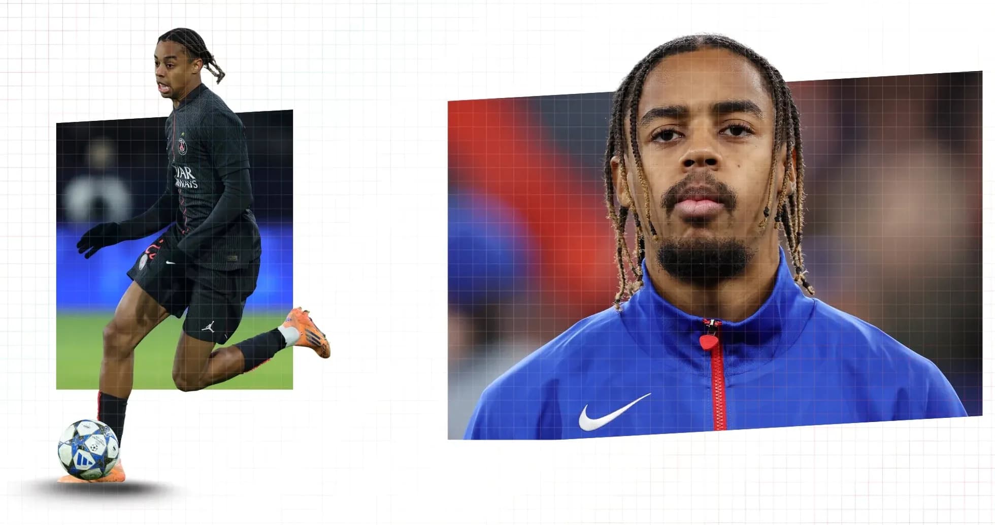 Player in PSG kit running with the ball Player in PSG kit running with the ball